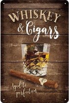 Wandbord - Whiskey & Cigars - 20x30cm
