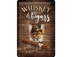 Wandbord - Whiskey & Cigars - 20x30cm Image