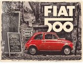 Fiat 500 - Metalen Wandplaat