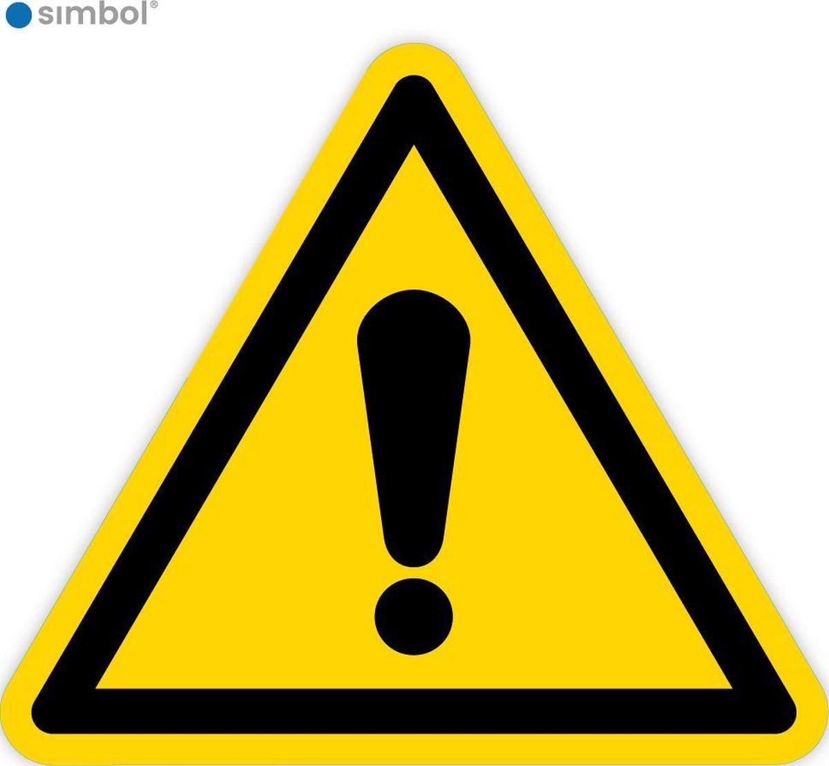 Simbol - Stickers Waarschuwing -  Algemene Waarschuwing (W001) - Duurzame Kwaliteit - Formaat ▲ 20 x 20 x 20 cm.