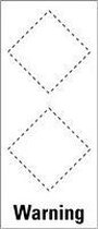 Basisetiket Warning, voor 2 GHS-pictogrammen, zelfklevende folie (sticker) 30 x 70 mm