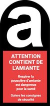 Attention, contient de l'amiante sticker 140 x 300 mm