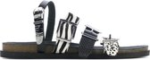 Lina Locchi  Slippers / Slides Dames - L1070 - Zwart combi - Maat 42