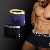 Gladiator Sports Bamboe Boxershorts 2-pack - Blauw/Zwart