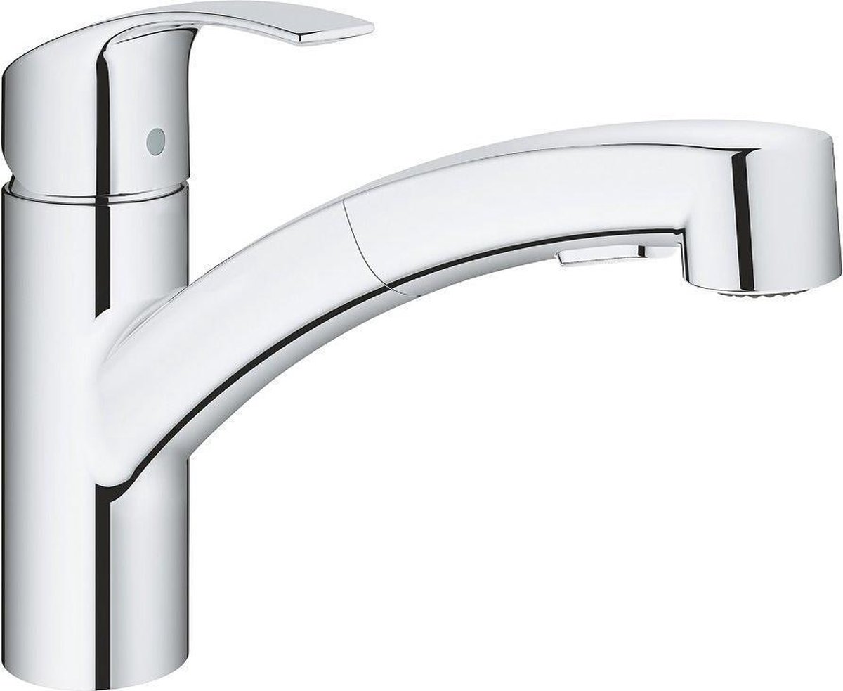 GROHE Eurosmart Keukenkraan - uittrekbare sproeikop - draaibare uitloop - chroom - 30305000