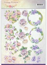 3D Knipvel - Jeanine's Art - Vintage Flowers - Romantic Purple