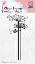 Nellies Choice stempel - condeoleance bloemen 1 CSCF001 - Nellie Snellen Clearstamp berenklauw flower