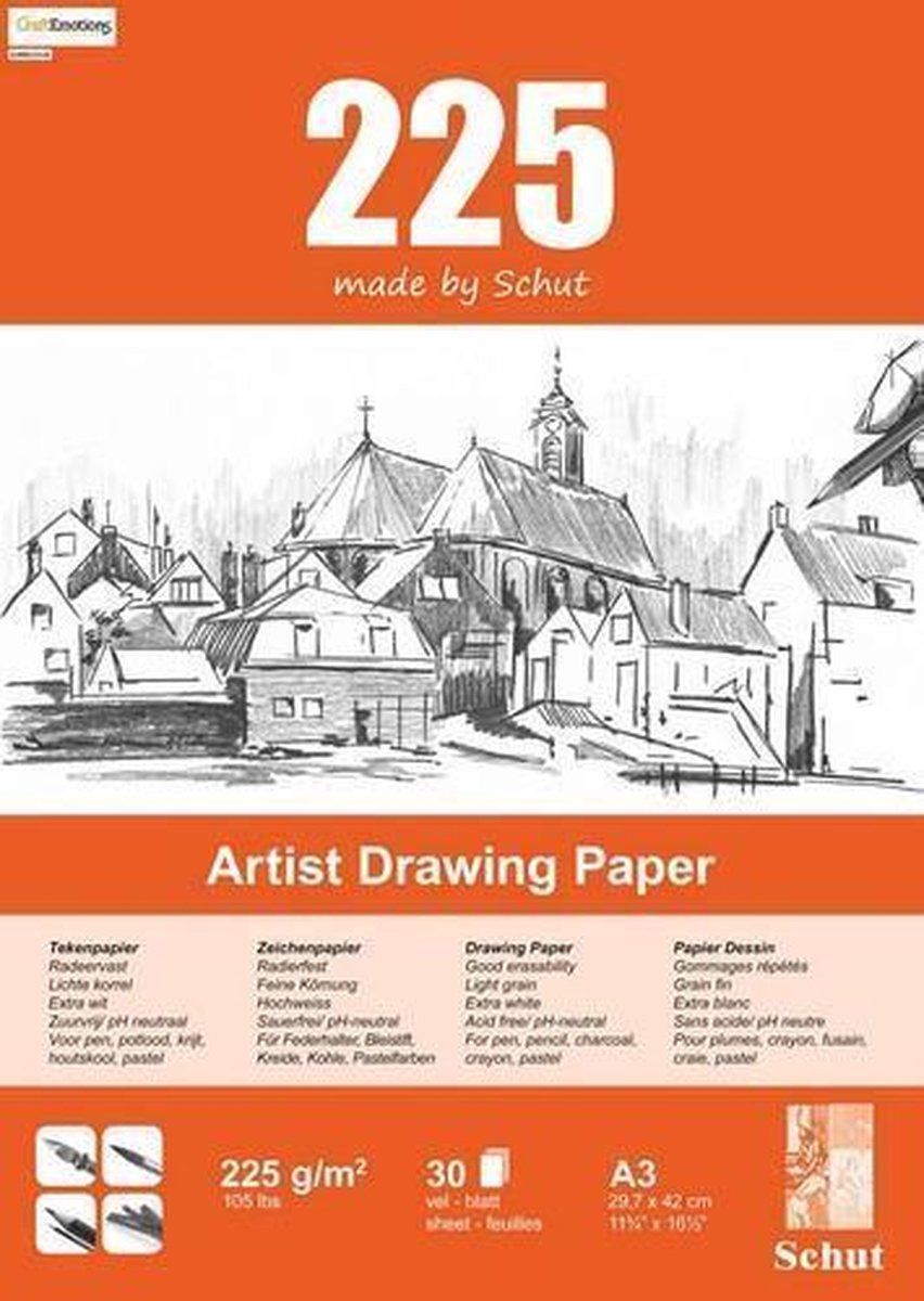 Schut - Block Artist Drawing Paper 225gr/m2 A3