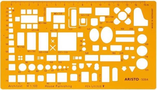 Aristo sjabloon - architecten meubelsjabloon - schaal 1:100 - AR-5064