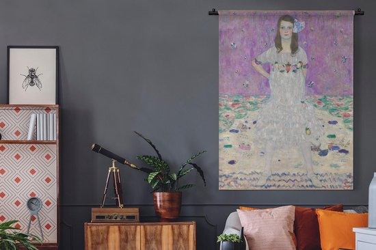 Tapisserie Gustav Klimt - Portrait de Mada Primavesi - Peinture de Gustav Klimt Tapisserie coton 120x160 cm - Tapisserie avec photo XXL / Groot format !
