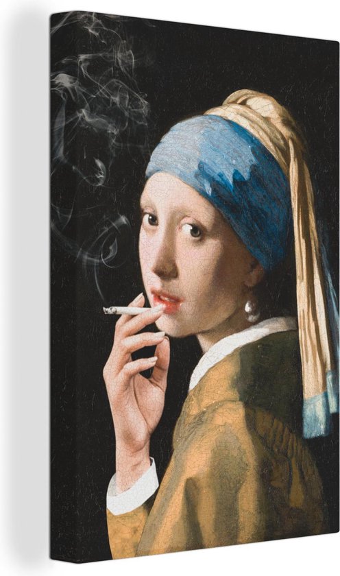 Canvas Schilderijen Meisje met de - Johannes Vermeer - Sigaretten cm -... | bol.com