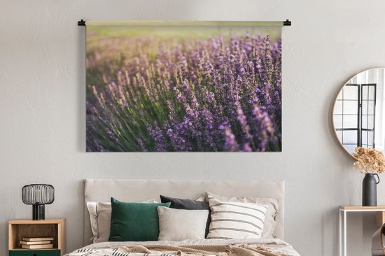 Tapisserie Lavande - Lavande dans un champ Tapisserie coton 180x120 cm - Tapisserie avec photo XXL / Groot format !