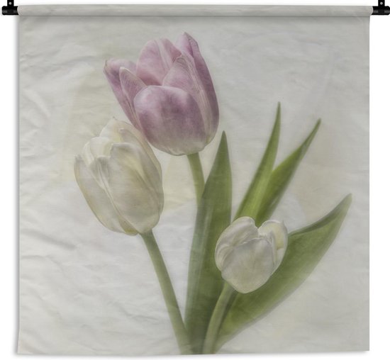 Un champ de Tulipes peint avec des cotons-tiges