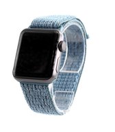 Geschikt Voor Smart Watch Nylon Loop Band -  Blue Feather - 42mm En 44mm - Geschikt Voor Smart Watches