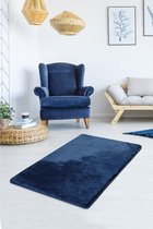Nerge.be | Milano Dark Blue 70x120 cm | %100 Acrylic - Handmade | Decorative Rug | Antislip | Washable in the Machine | Soft surface