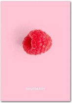 Fruit Poster Raspberry - 50x70cm Canvas - Multi-color