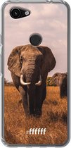6F hoesje - geschikt voor Google Pixel 3a -  Transparant TPU Case - Elephants #ffffff