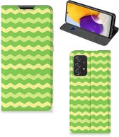 Book Case Geschikt voor Samsung Galaxy A72 (5G/4G) Telefoonhoesje Waves Green