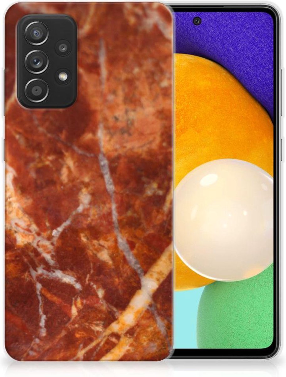 Samsung Galaxy A52 (5G/4G) TPU Siliconen Hoesje Marmer Bruin