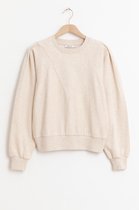 Sissy-Boy - Beige sweater met pofmouw en gestikte details