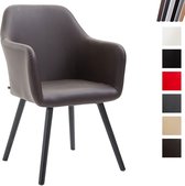 Clp Picard V2 Eetkamerstoel - Kunstleer - bruin - Kleur onderstel : zwart (eiken)