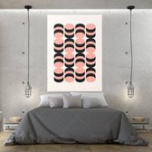 Black and Pink Geometric Poster - 20x25cm Canvas - Multi-color