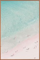 JUNIQE - Poster met kunststof lijst Beach Love -13x18 /Ivoor &