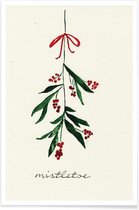 JUNIQE - Poster Mistletoe -13x18 /Groen & Ivoor