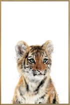 JUNIQE - Poster met kunststof lijst Tijgertje illustratie -13x18
