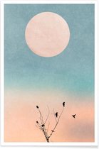 JUNIQE - Poster Waking Up Warm -40x60 /Oranje & Roze