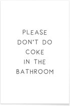 JUNIQE - Poster Coke -13x18 /Wit & Zwart