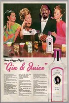 JUNIQE - Poster met kunststof lijst  Juice - Snoop Dogg|Gin  -60x90