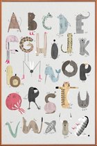 JUNIQE - Poster met kunststof lijst ABC Kids -20x30 /Kleurrijk