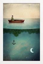 JUNIQE - Poster met houten lijst Entering Dreamland -13x18 /Blauw &