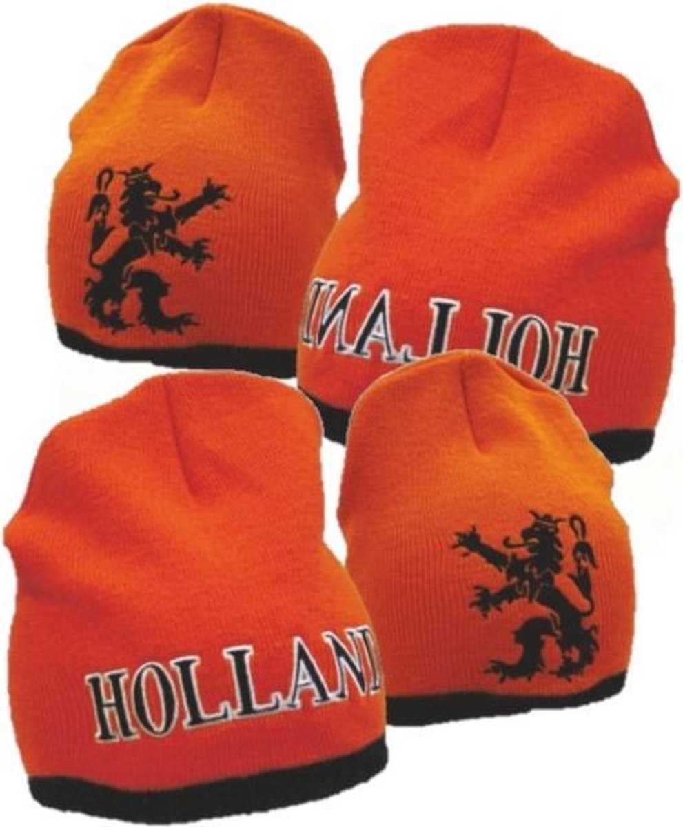 2x stuks oranje Holland print muts voor volwassenen. Koningsdag of Nederland  fans... | bol