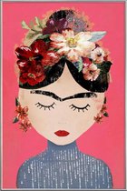 JUNIQE - Poster met kunststof lijst Frida Pink -40x60 /Roze