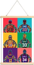 JUNIQE - Posterhanger NBA-legendes pop art -60x90 /Kleurrijk