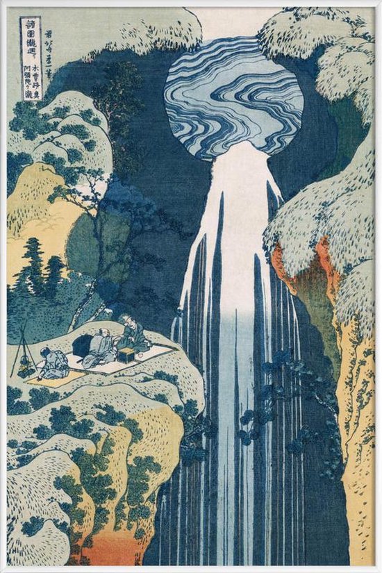 JUNIQE - Poster in kunststof lijst Hokusai - The Amida Falls in the