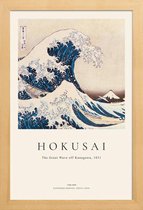 JUNIQE - Poster met houten lijst Hokusai - The Great Wave off Kanagawa