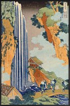 JUNIQE - Poster in kunststof lijst Hokusai - Ono Waterfall, the Kiso