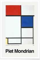 JUNIQE - Poster Mondrian - Composition II, with Red, Blue and Yellow