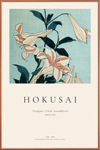 JUNIQE - Poster met kunststof lijst Hokusai - Trumpet Lilies -20x30
