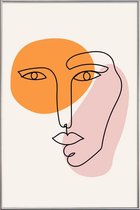 JUNIQE - Poster met kunststof lijst Envisage -60x90 /Oranje & Roze
