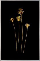 JUNIQE - Poster met kunststof lijst Palm Silhouettes gouden -40x60