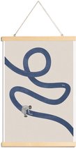 JUNIQE - Posterhanger River Cleanse -60x90 /Blauw & Ivoor