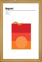 JUNIQE - Poster met houten lijst Negroni - minimalistisch -60x90 /Rood