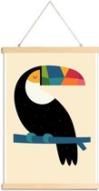 JUNIQE - Posterhanger Rainbow Toucan -30x45 /Kleurrijk