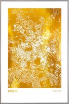 JUNIQE - Poster met kunststof lijst Berlin Map gouden -30x45 /Goud &