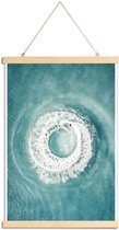 JUNIQE - Posterhanger Ocean Swirl -60x90 /Blauw
