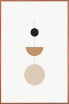 JUNIQE - Poster met kunststof lijst Pendulum -20x30 /Bruin & Ivoor